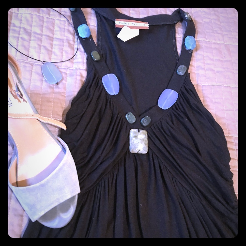Black stone embellished top